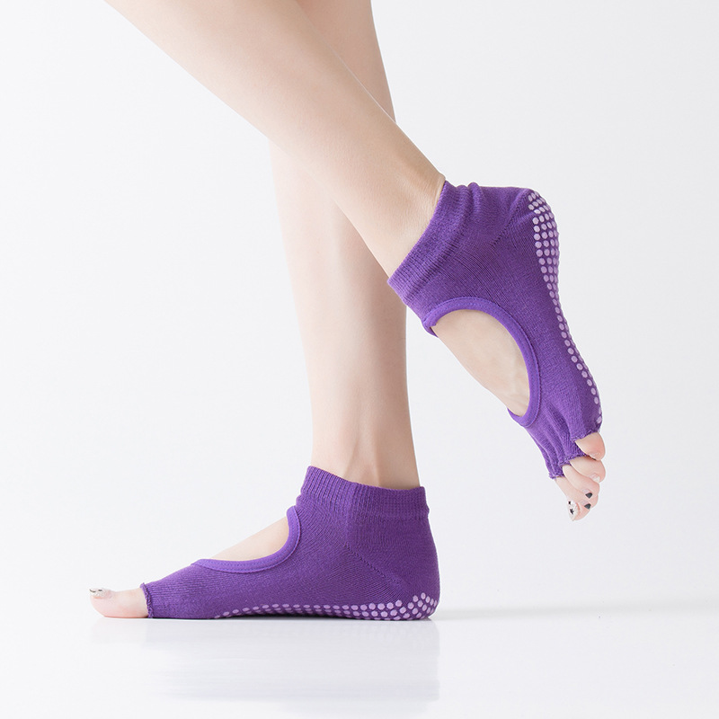 Yoga Fitness Gym - Damen Fünf-Zehen-Socken ohne Rückseite, Rutschfeste Fitness-Workout-Yoga-Socken,