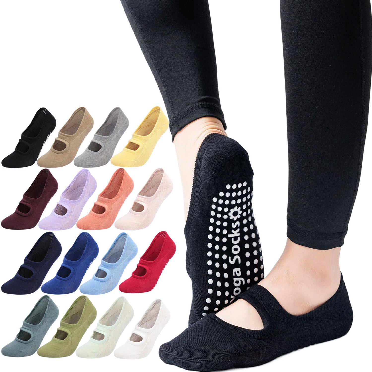 Yoga Fitness Gym - Hochwertige Damen Yoga-Socken Rutschfest Atmungsaktiv Rückenfreie