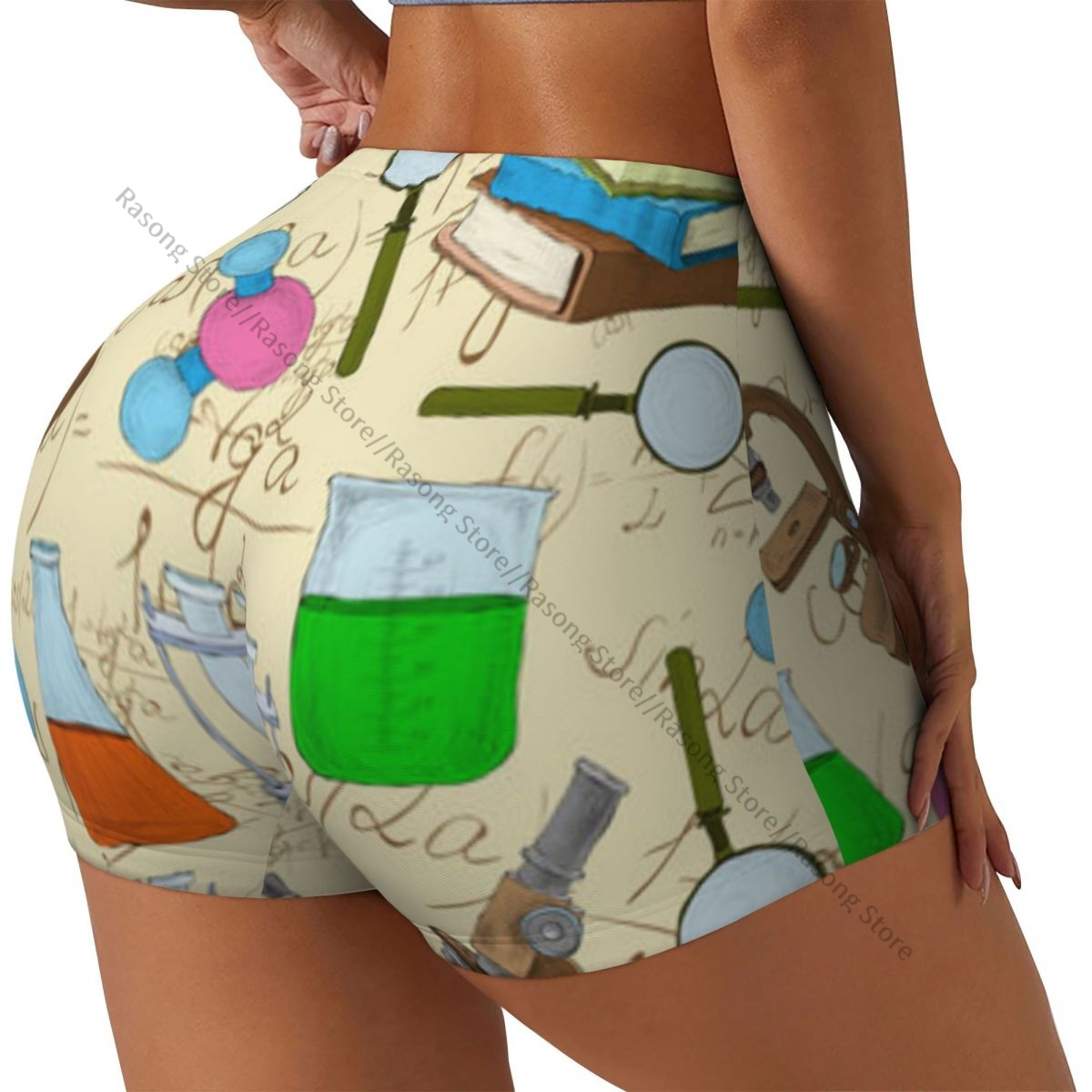 Damen-Yoga-Shorts, bunte Skizz – Yoga Fitness Drawing Bewertung und Preis