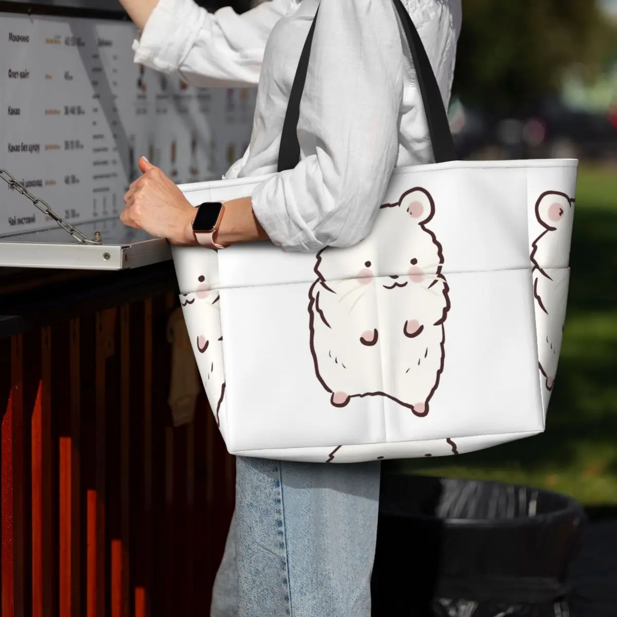 Strandtasche mit süßer Hamster – Yoga Fitness Drawing Bewertung und Preis