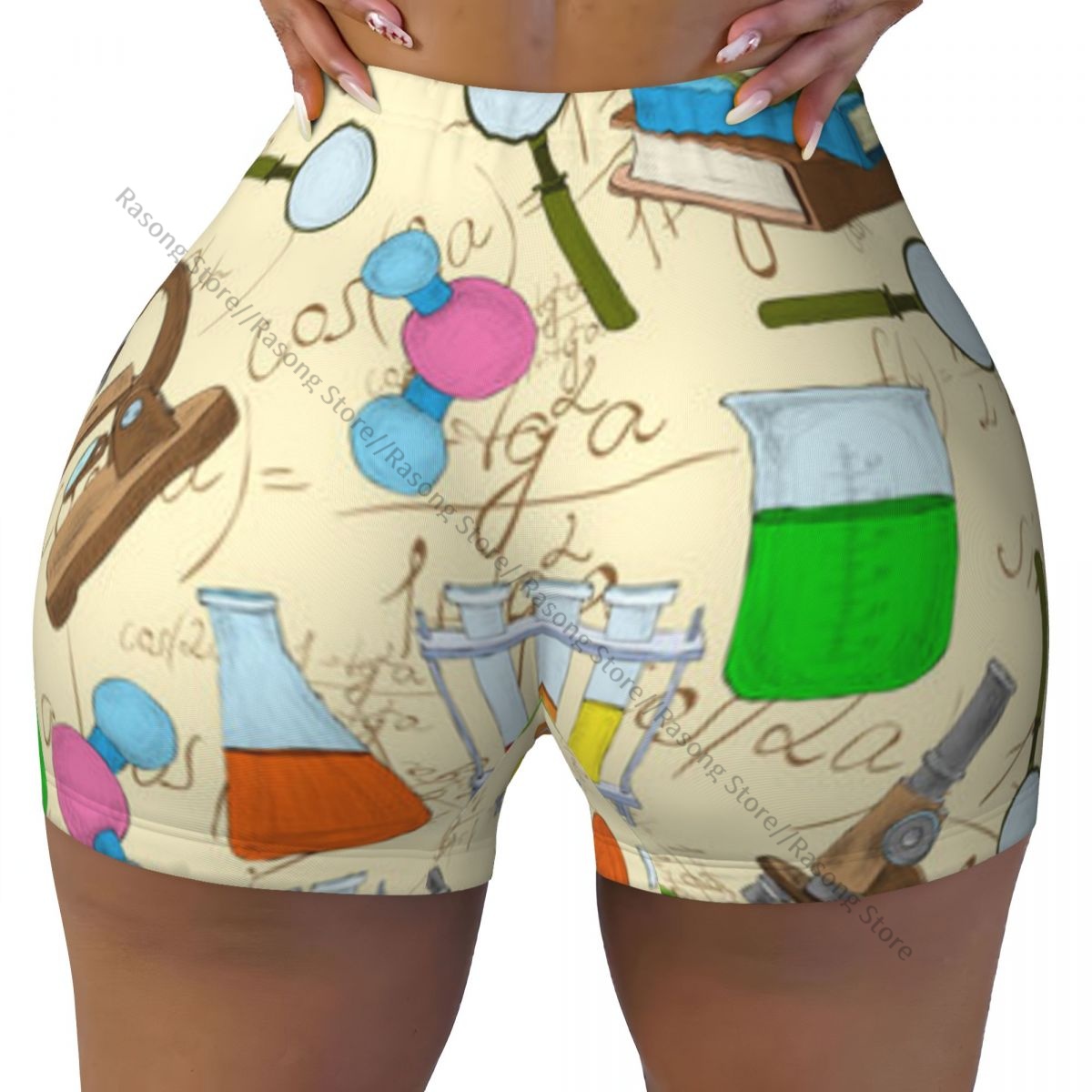 Damen-Yoga-Shorts, bunte Skizz – Yoga Fitness Drawing Bewertung und Preis